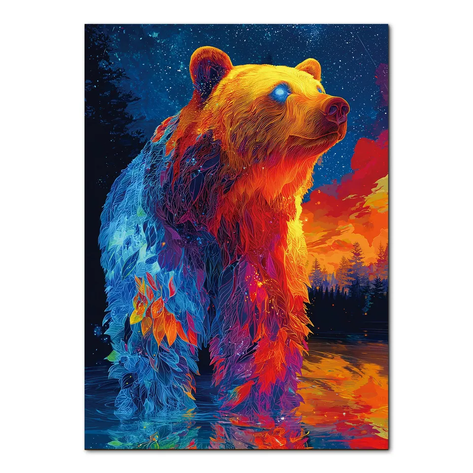kaayee-cardboard-puzzle-starlit-spirit-bear-1000-teile-eco image 1