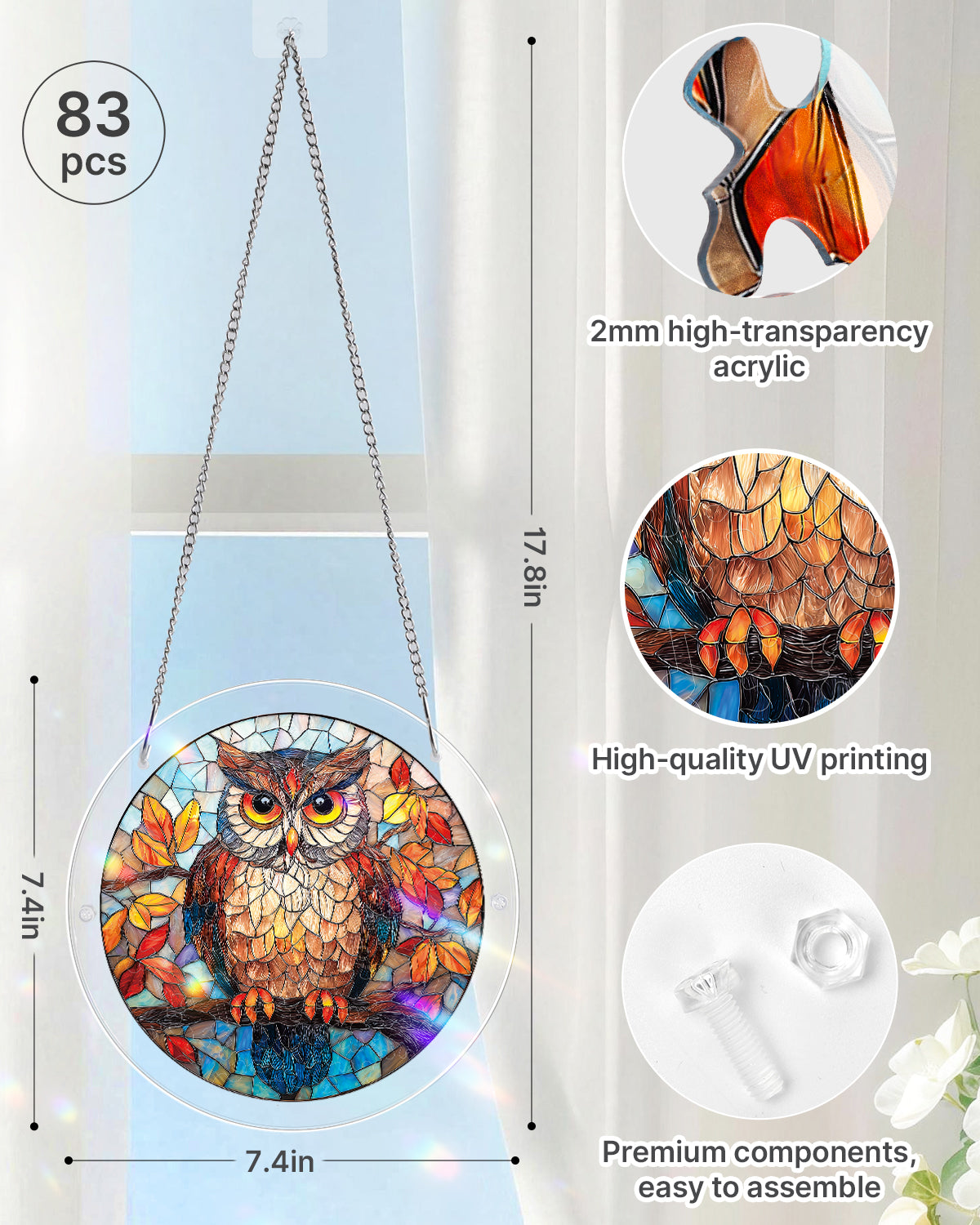 kaayee-autumn-owl-suncatcher-fensterbild-medium-20-8-cm image 4