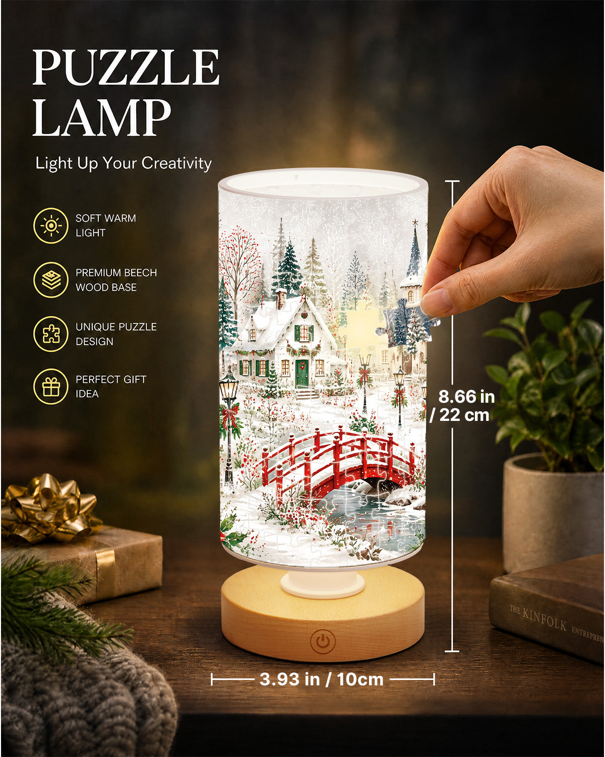kaayee-night-light-christmas-snow-village-puzzle-lampe-acryl image 4