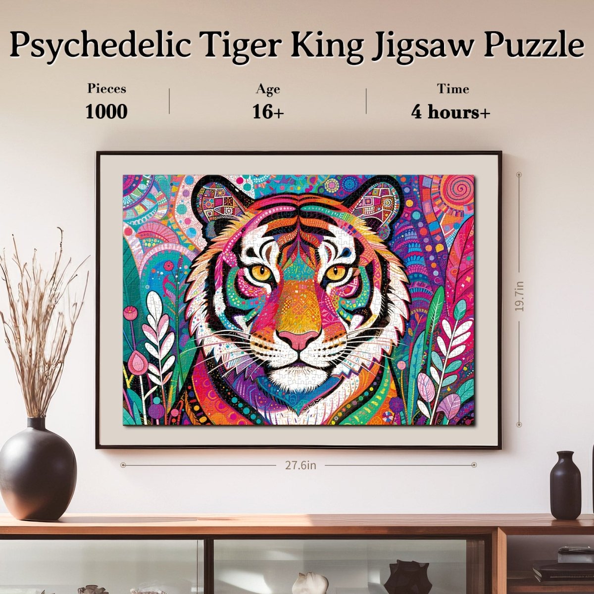 kaayee-cardboard-puzzle-psychedelic-tiger-king-1000-teile-standard image 4