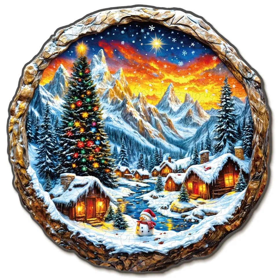 kaayee-wooden-puzzle-christmas-town-2-holzpuzzle-medium image 1