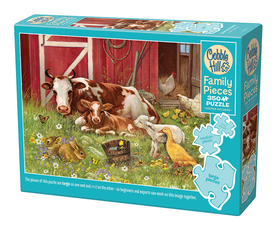 cobble-hill-family-pieces-350-barnyard-babies-puzzle-350-teile-farm image 1