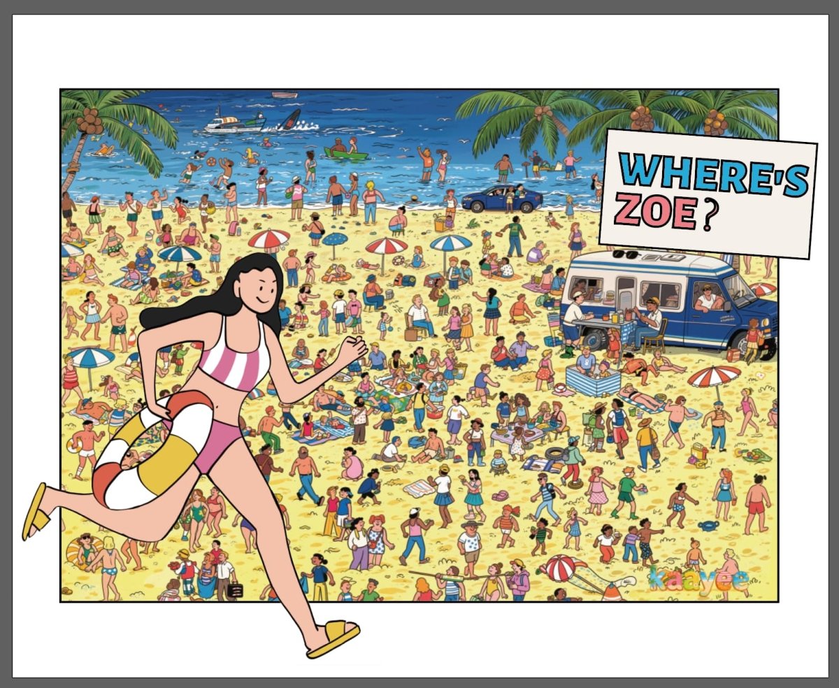 kaayee-where-s-zoe-beach-day-1000-teile-puzzle-eco-white-board image 3