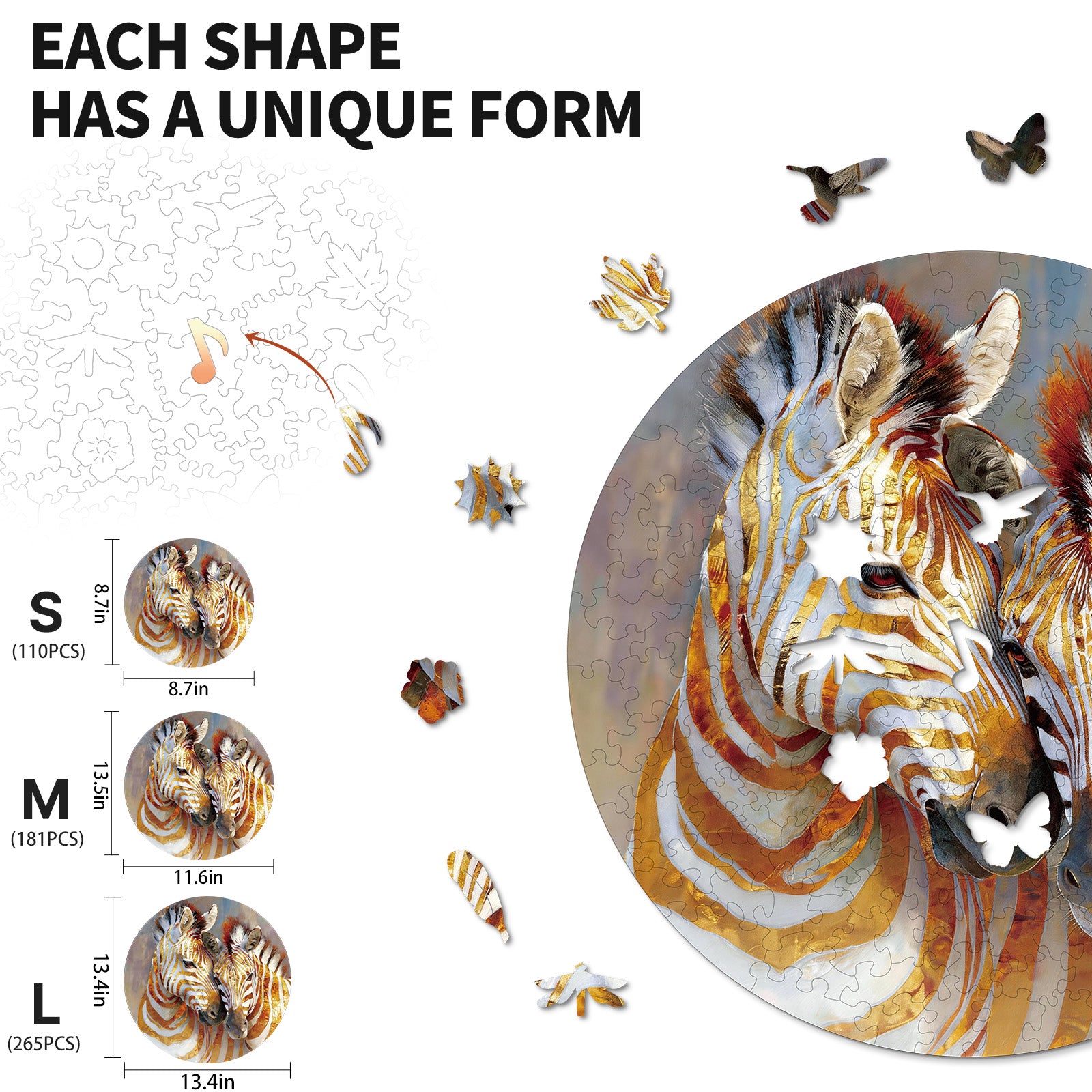 kaayee-wooden-puzzle-gilded-zebra-bond-holzpuzzle-medium image 3
