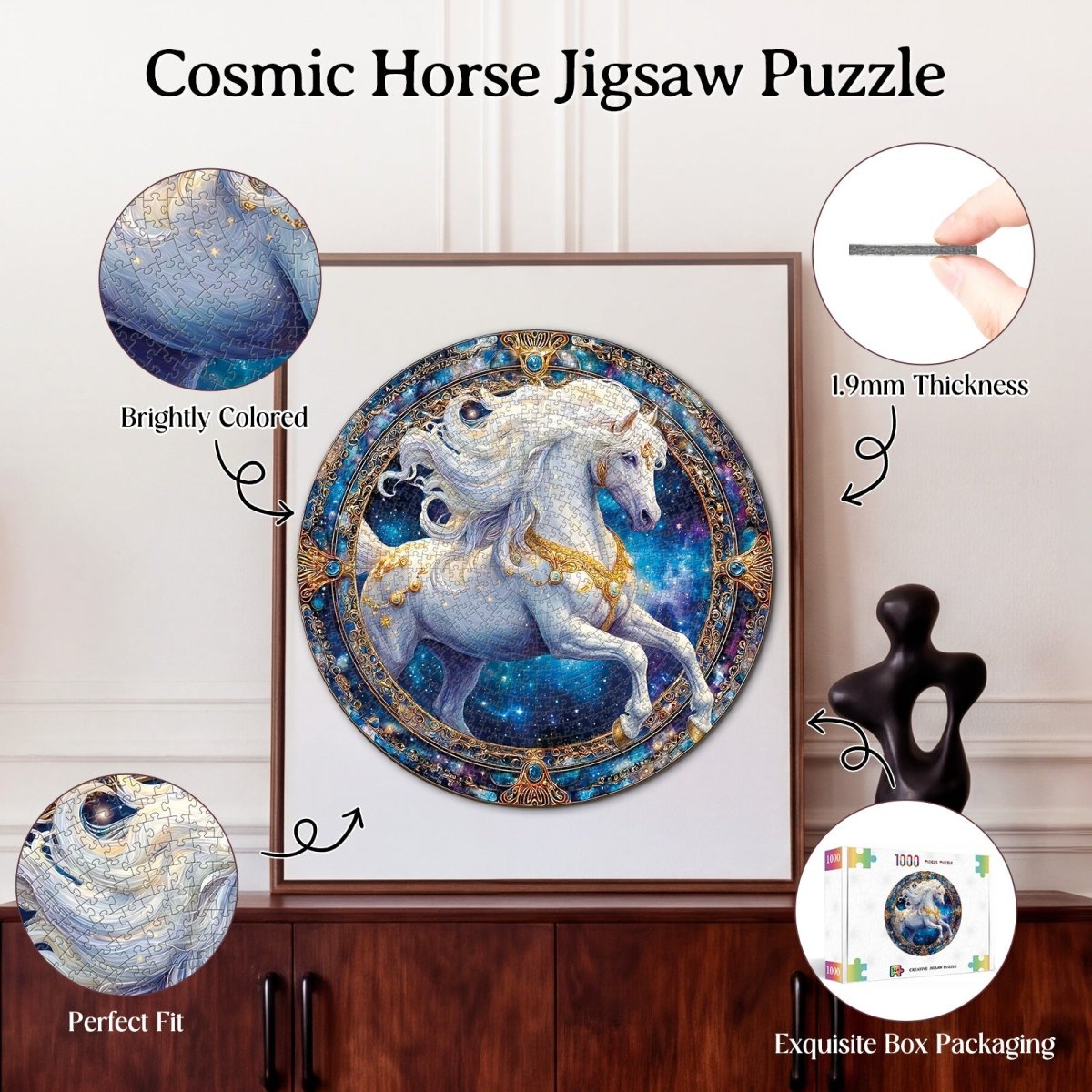 kaayee-cardboard-puzzle-cosmic-horse-1000-teile-standard image 3