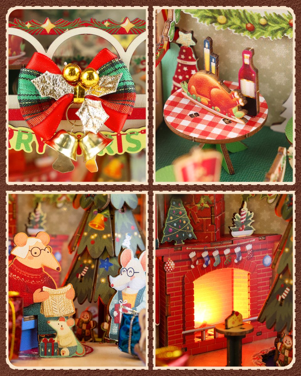 kaayee-book-nook-kit-weihnachten-3d-holz-puzzle-maus image 5
