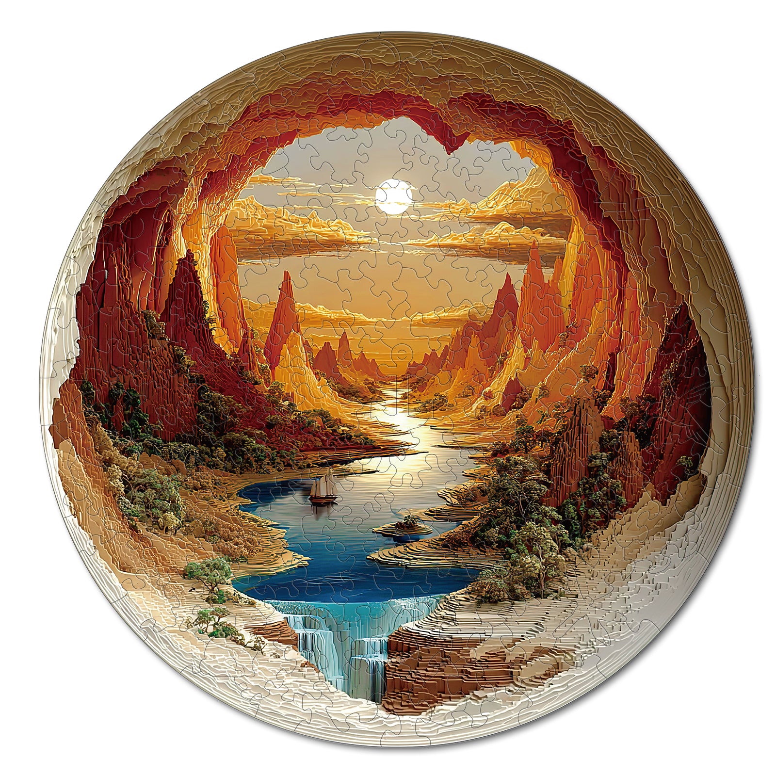 kaayee-sunlit-hollow-holzpuzzle-medium-fan-favorite-wald image 1