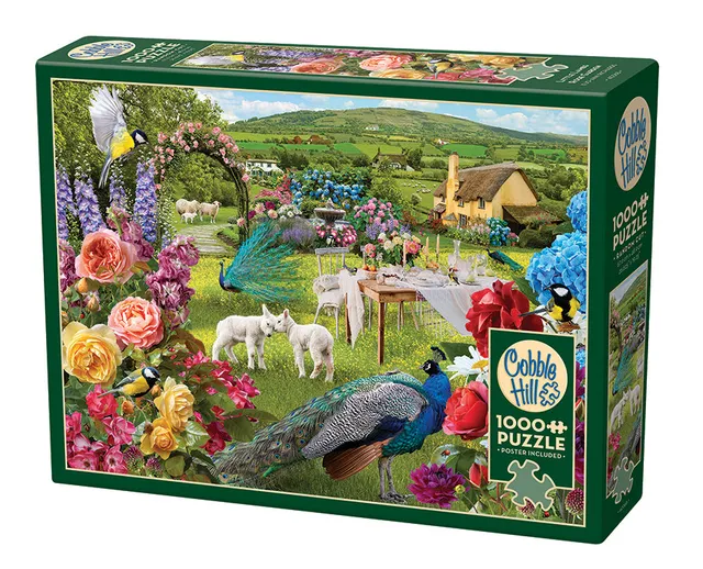 cobble-hill-1000-piece-little-lambs-rose-garden-puzzle-1000-teile-garten image 1