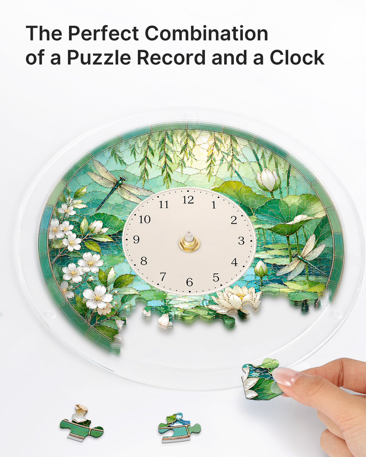 kaayee-clock-kit-midsummer-lotus-pond-puzzle-uhr-regular image 2