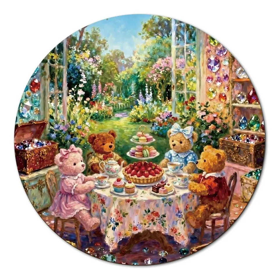kaayee-cardboard-puzzle-teddy-tea-time-1000-teile image 1