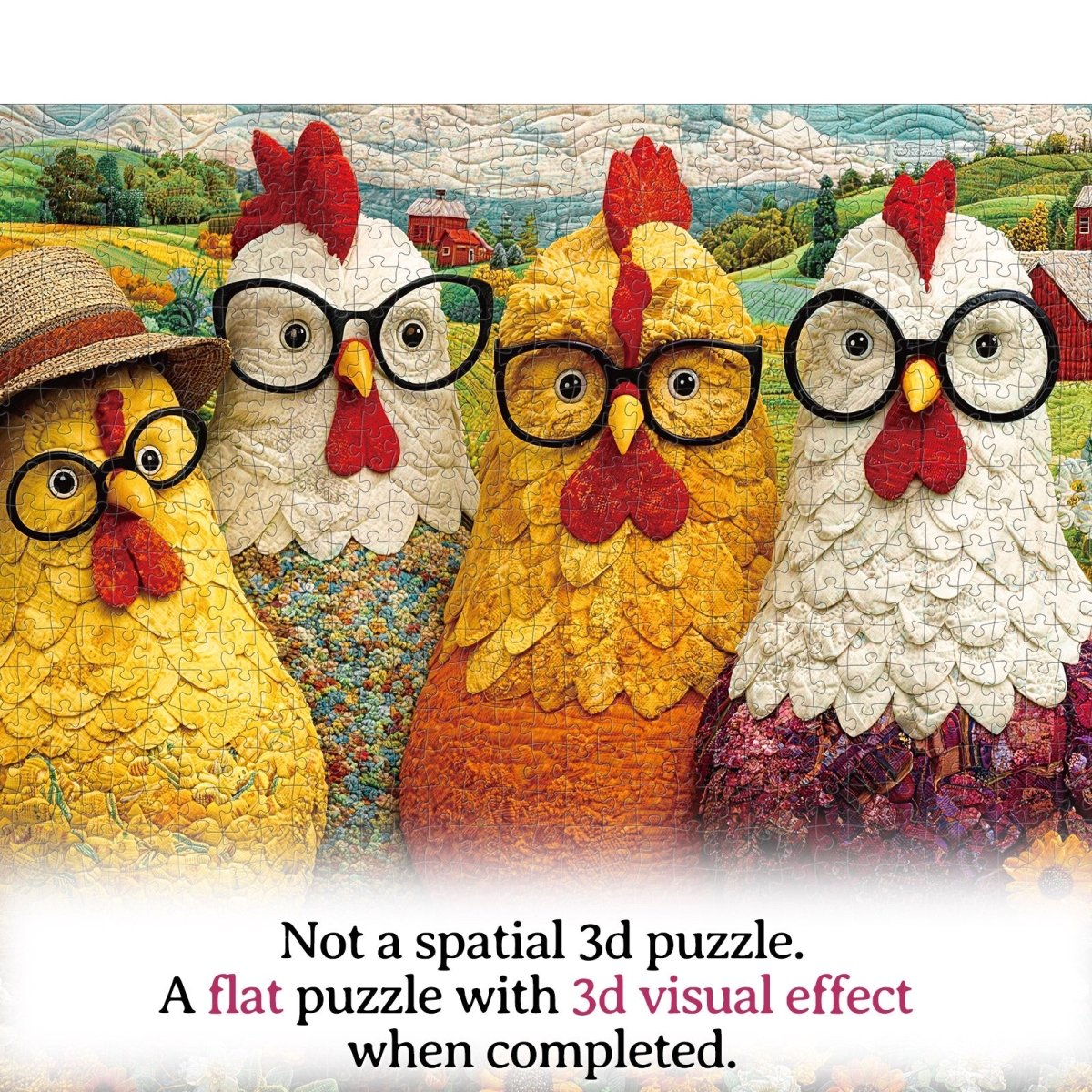 kaayee-cardboard-floral-chicken-club-puzzle-1000-teile image 5
