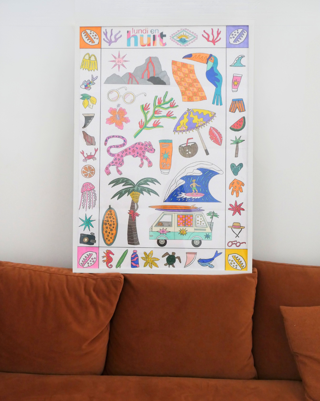 lundi-en-huit-coloriage-pitisdessins-ausmalposter-xxl-100x70-sommer image 2