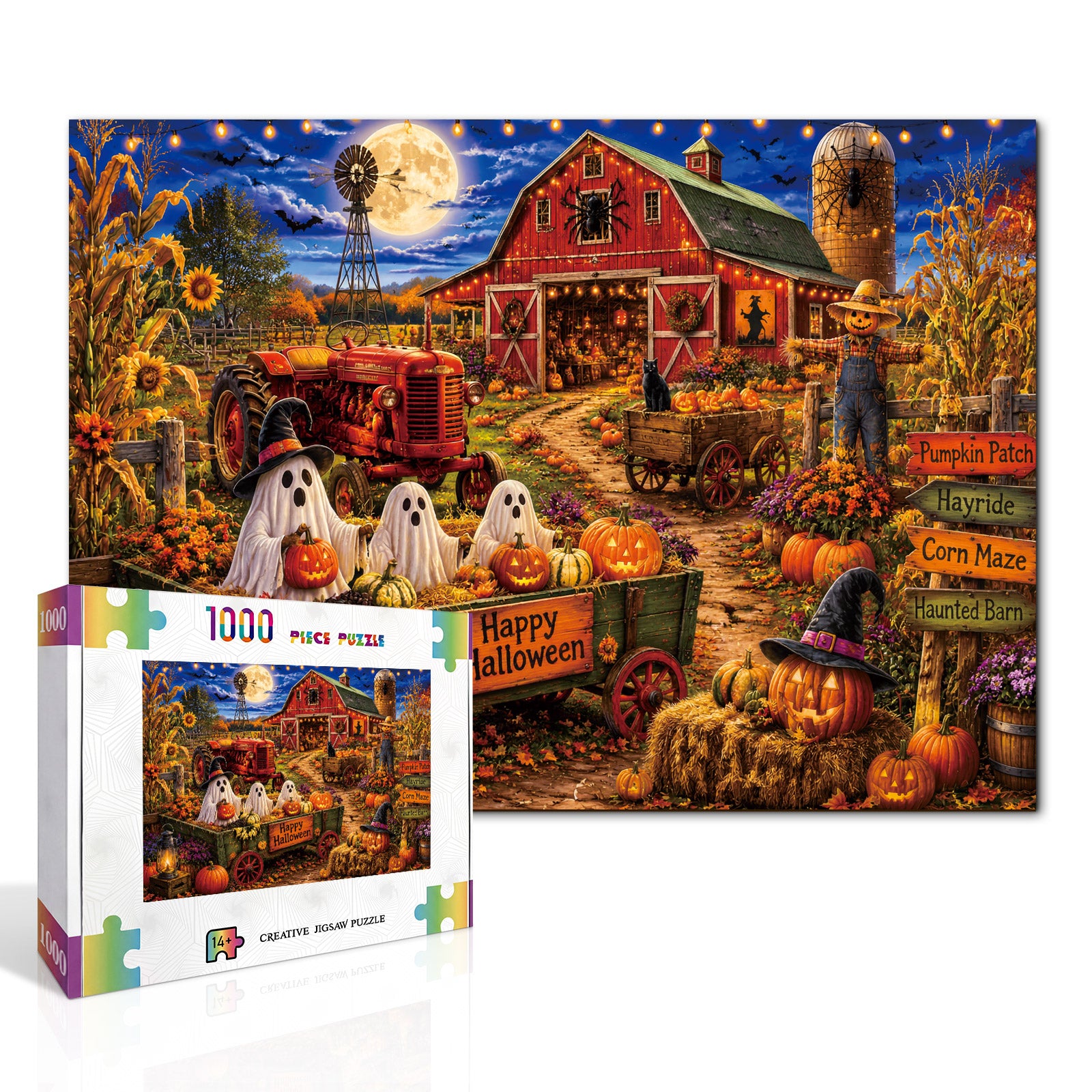kaayee-haunted-harvest-moon-1000-teile-puzzle-eco-white-board image 2