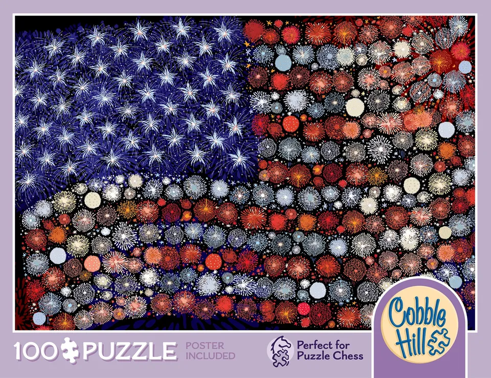 cobble-hill-100-piece-fireworks-puzzle-100-teile-usa-flagge image 1
