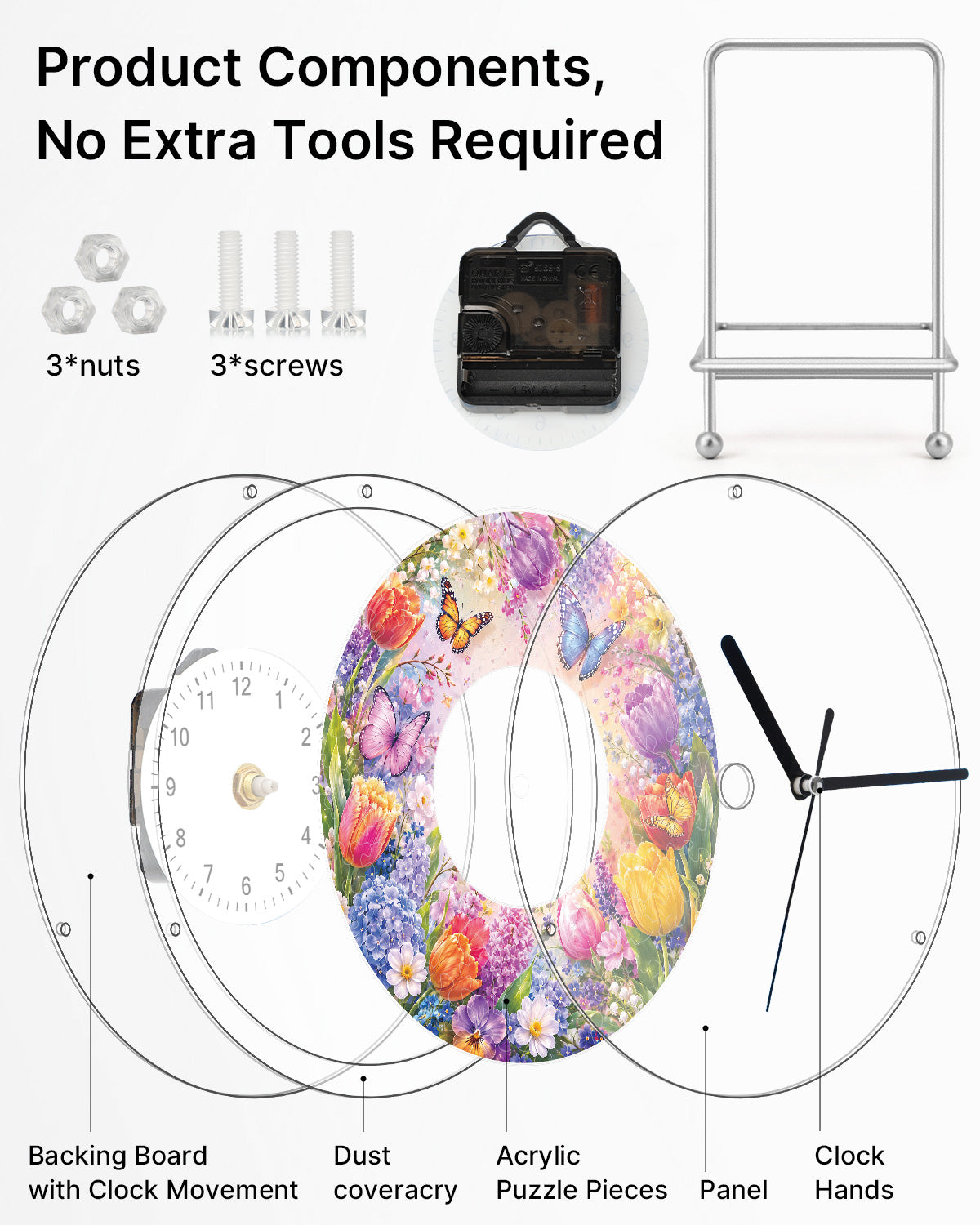 kaayee-clock-kit-tulips-of-spring-puzzle-uhr-acryl-regular image 6