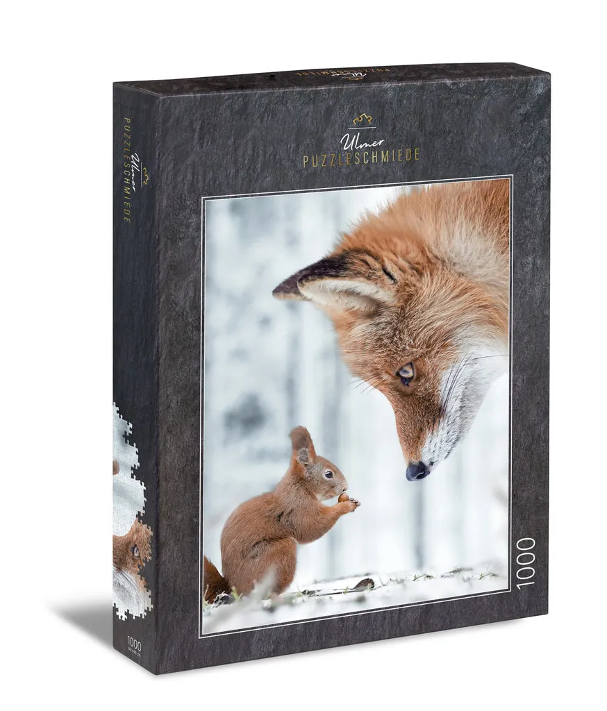 ulmer-puzzleschmiede-puzzle-1000-teile-diligent-smart-fuchs-winter image 1