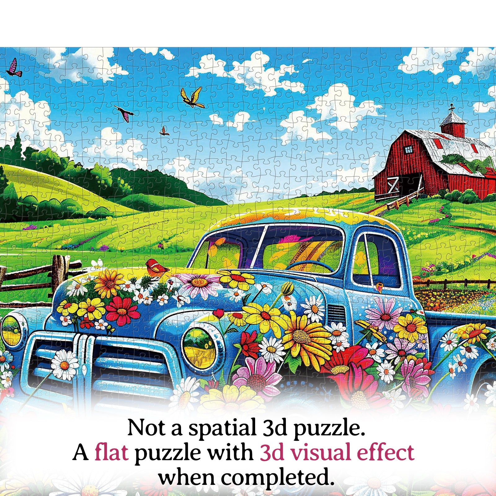 kaayee-countryside-flower-truck-1000-teile-puzzle-eco-blumenauto image 7