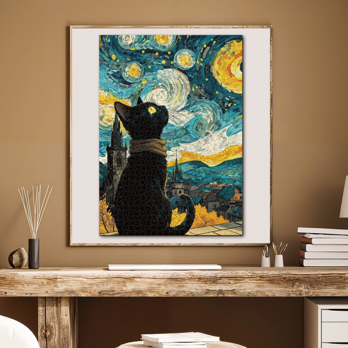 kaayee-cardboard-puzzle-moonlit-black-cat-1000-teile-schwarz image 5