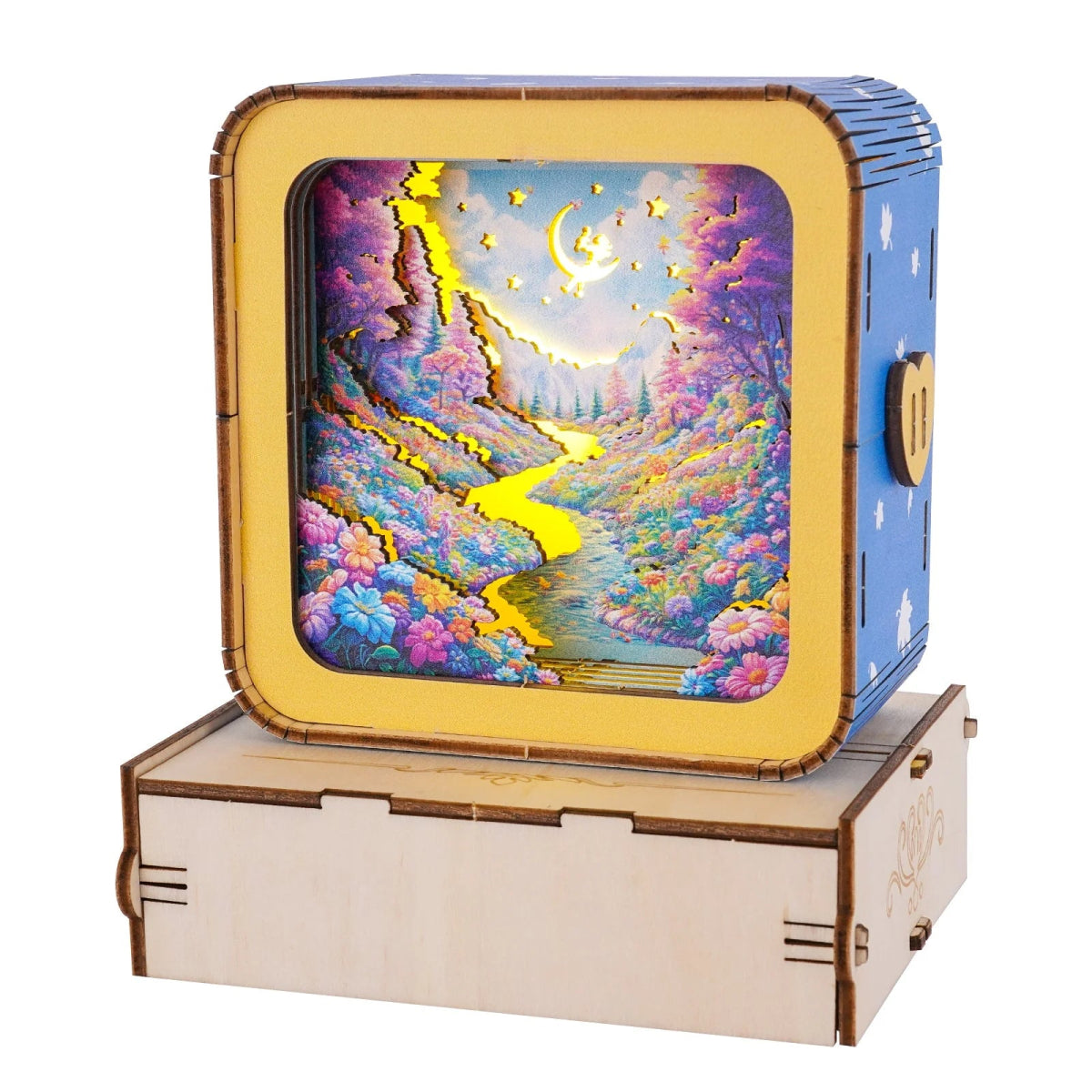 kaayee-night-light-pink-jungle-3d-puzzle-holz-nachtlicht-mond image 4