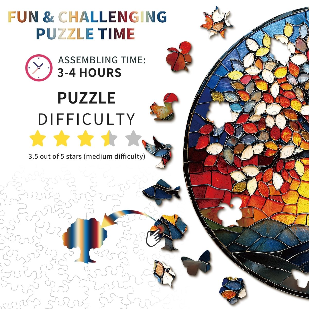 kaayee-wooden-puzzle-tree-of-life-holzpuzzle-medium-bunter-lebensbaum image 3