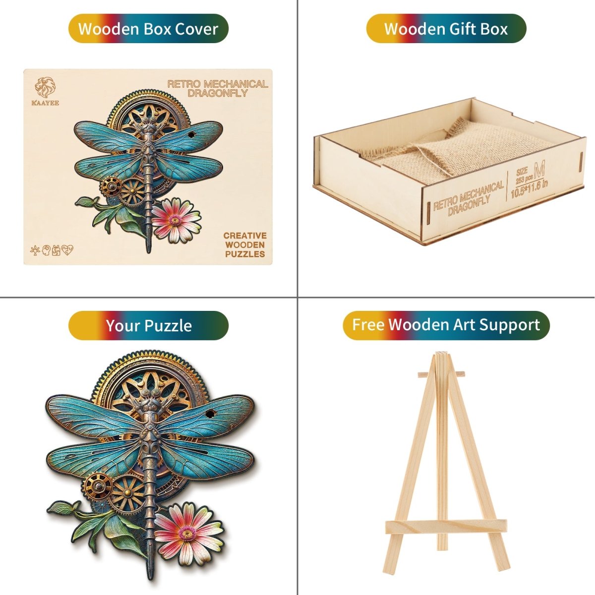 kaayee-wooden-dragonfly-holzpuzzle-medium-retro image 3