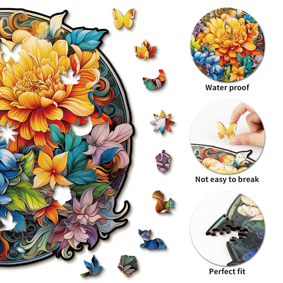 kaayee-wooden-puzzle-prosperous-bloom-holzpuzzle-blumen-medium image 2