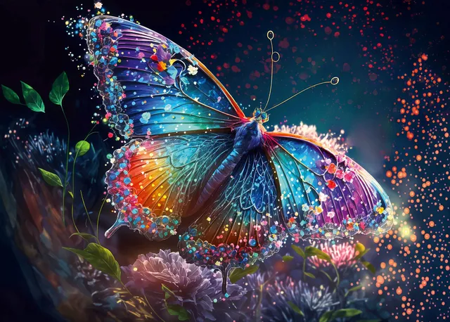 ulmer-puzzleschmiede-morgentau-puzzle-2000-teile-schmetterling image 1