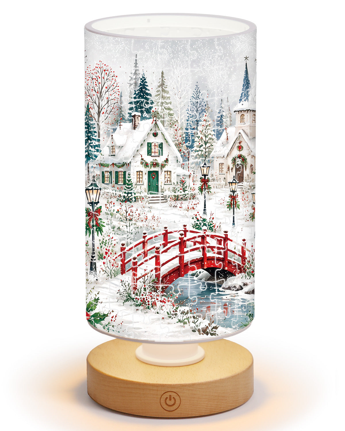 kaayee-night-light-christmas-snow-village-puzzle-lampe-acryl image 1