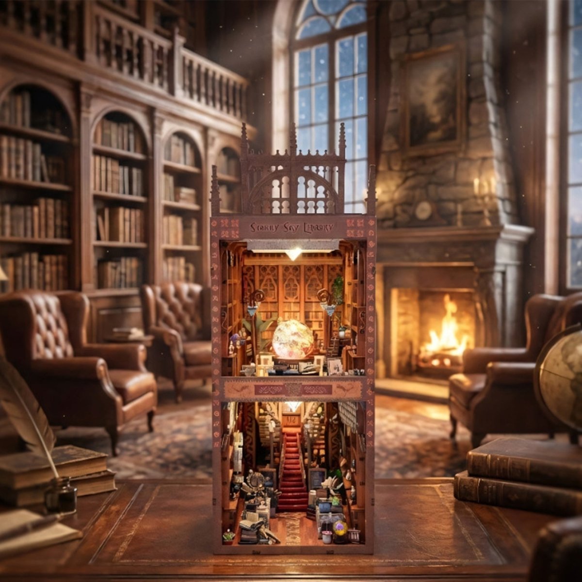 kaayee-book-nook-kit-starry-sky-library-miniaturhaus-led image 3