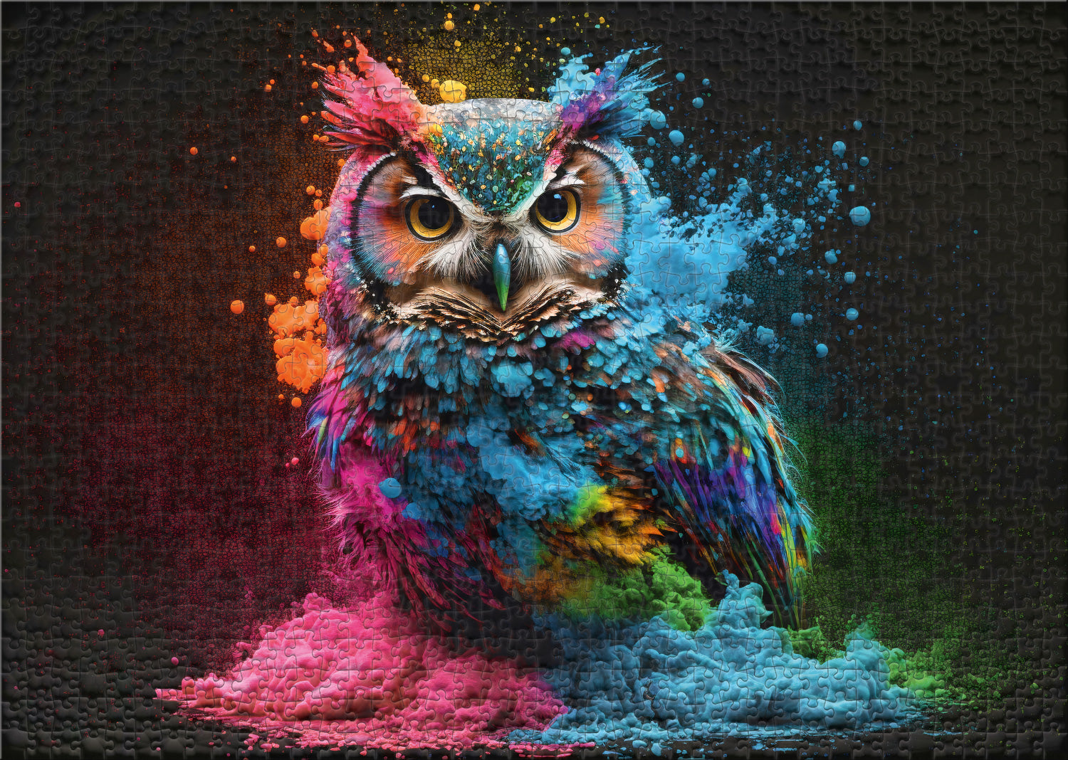 ulmer-puzzleschmiede-bunter-nachtvogel-puzzle-2000-teile-eule image 2