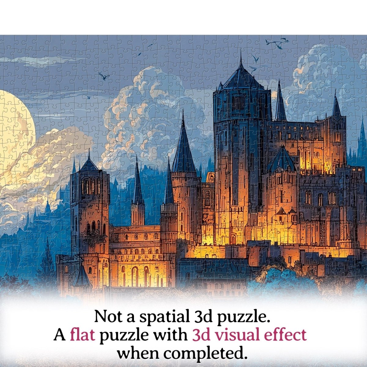 kaayee-moonlit-castle-kartonpuzzle-1000-teile-standard-edition-schloss image 5