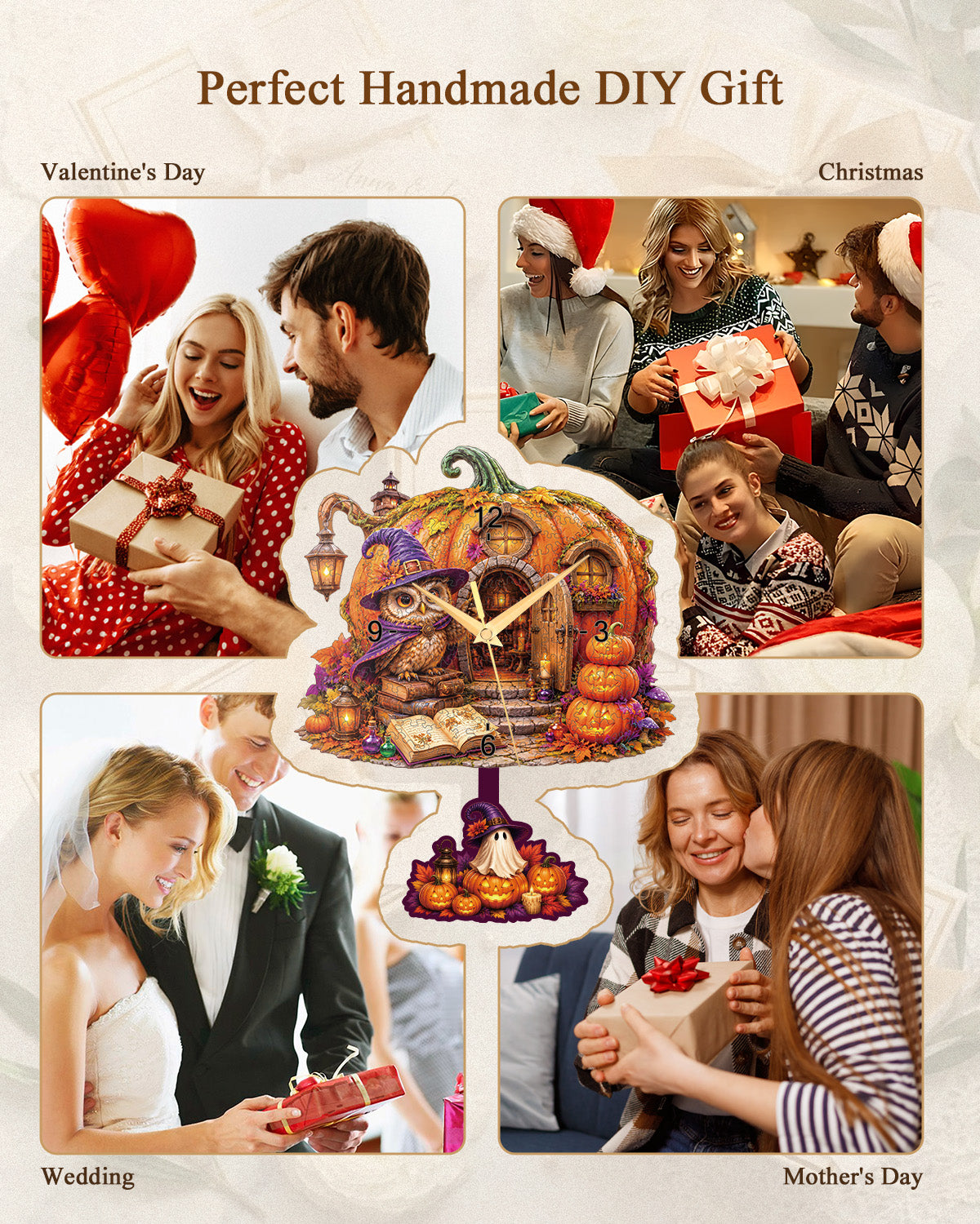 kaayee-clock-kit-enchanted-pumpkin-cottage-puzzle-uhr-holz image 7