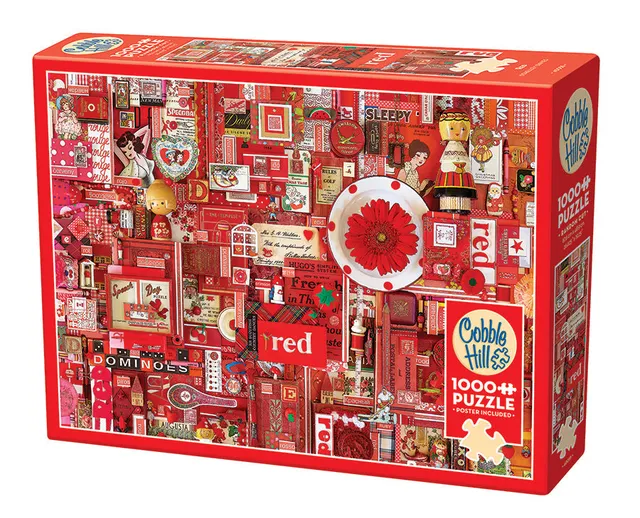 cobble-hill-red-1000-teile-puzzle-collage-rot image 1