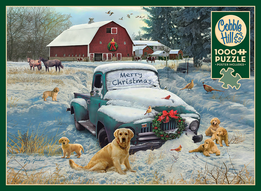 cobble-hill-1000-merry-christmas-puzzle-1000-teile-winter-bauernhof image 4