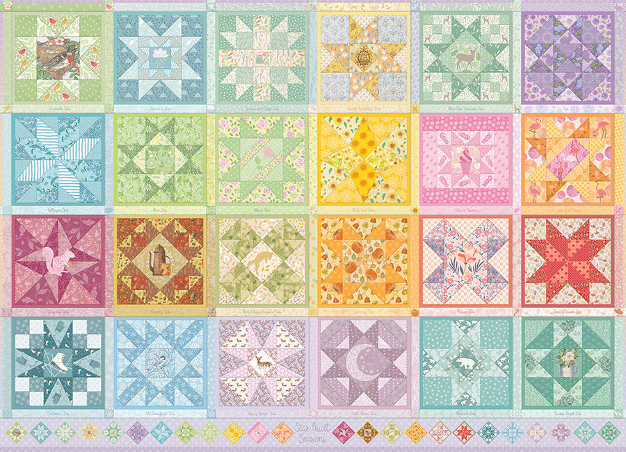 cobble-hill-1000-piece-star-quilt-seasons-puzzle-1000-teile-quilt image 2