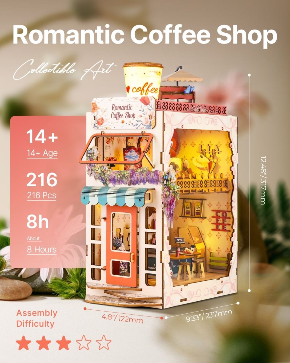 kaayee-book-nook-kit-romantic-coffee-shop-miniatur-led image 3