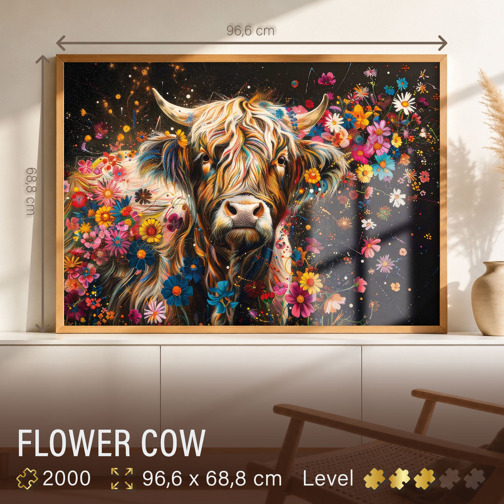 ulmer-puzzleschmiede-puzzle-2000-teile-flower-cow-kuh-puzzle image 3