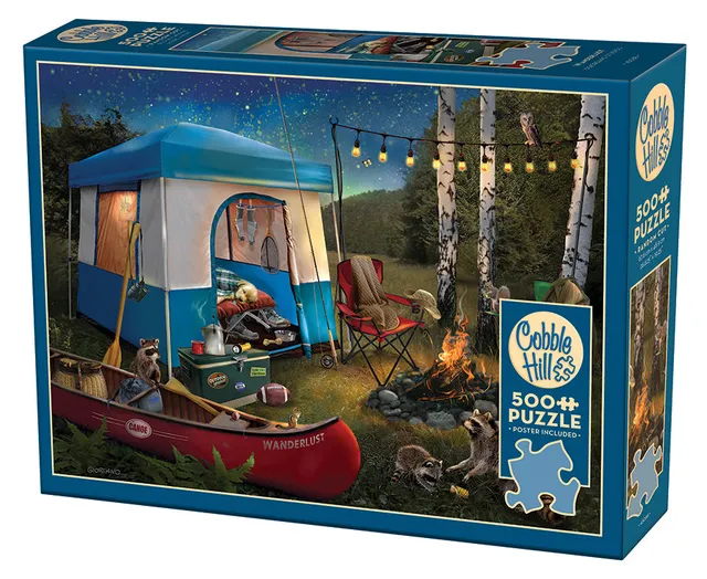cobble-hill-500-piece-wanderlust-puzzle-500-teile-camping-nacht image 1