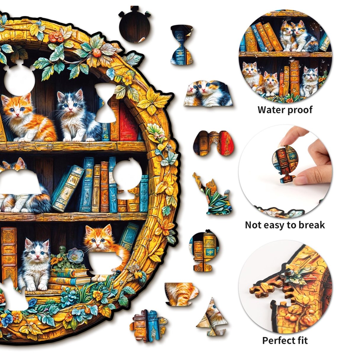 kaayee-wooden-puzzle-readers-paradise-holzpuzzle-katzen-b-cherregal image 2