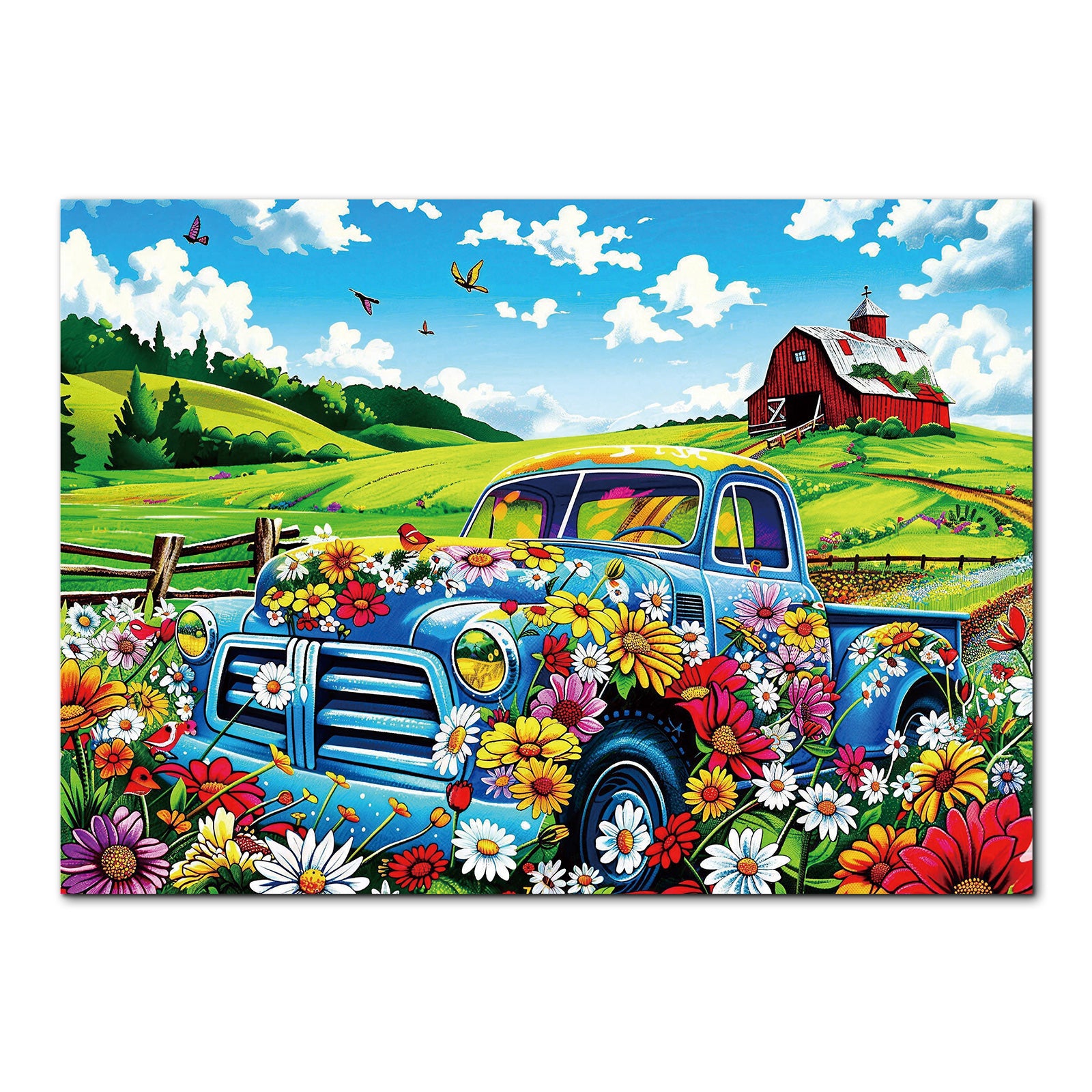 kaayee-countryside-flower-truck-1000-teile-puzzle-eco-blumenauto image 1