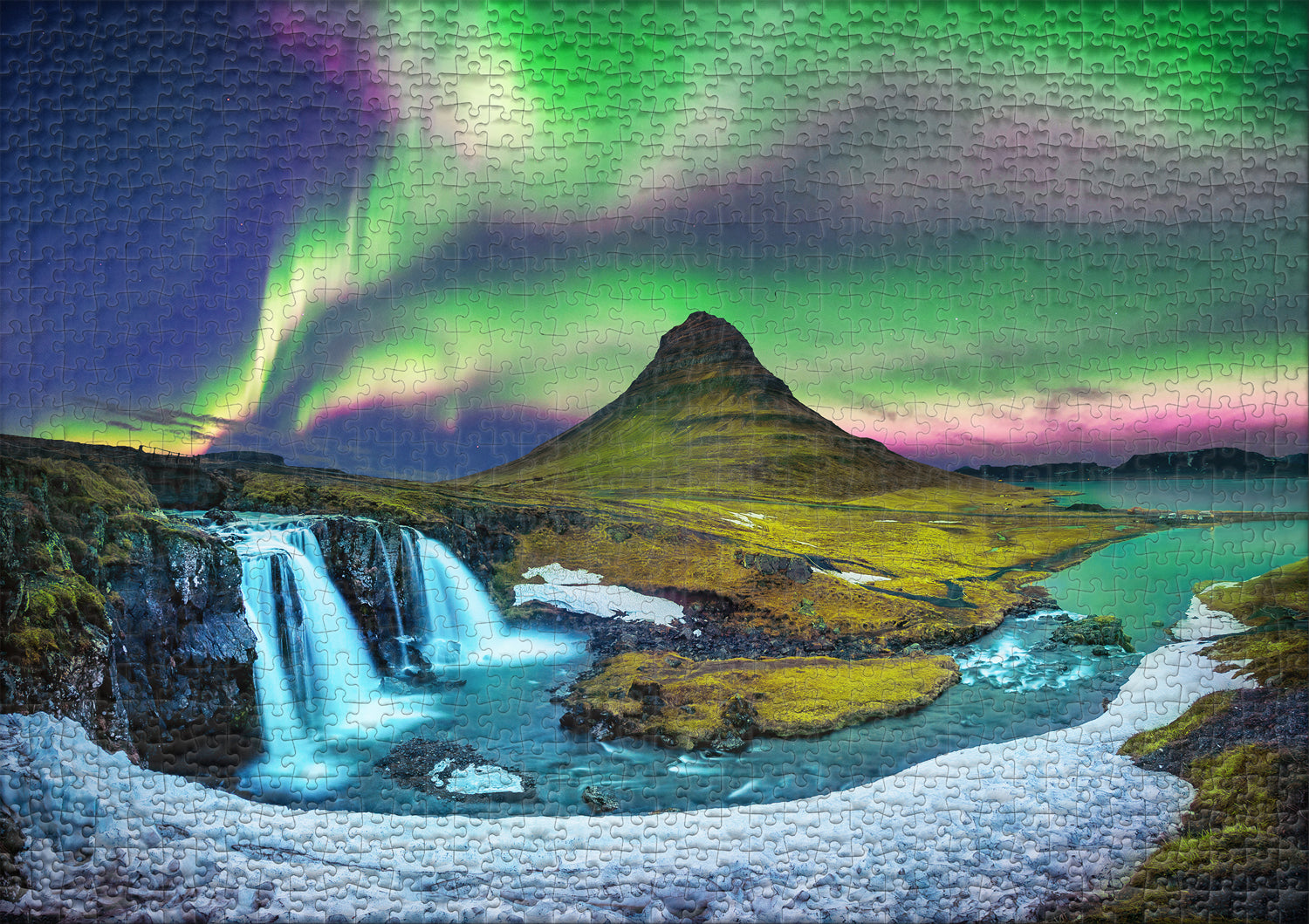 ulmer-puzzleschmiede-puzzle-2000-teile-berg-licht-island-nacht image 2