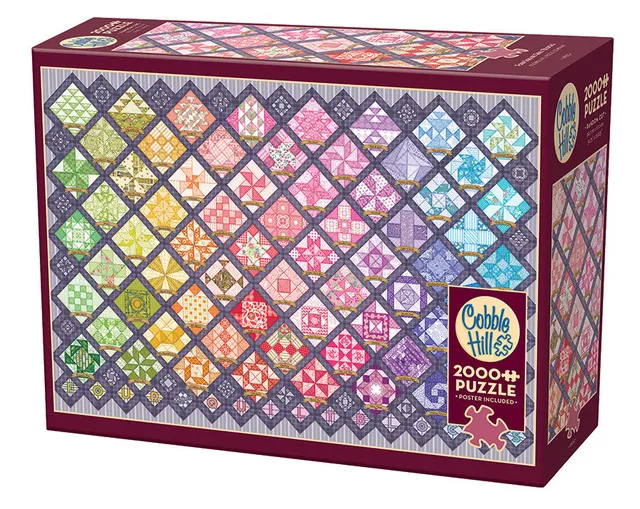 cobble-hill-2000-piece-four-square-quilt-blocks-puzzle-muster image 1