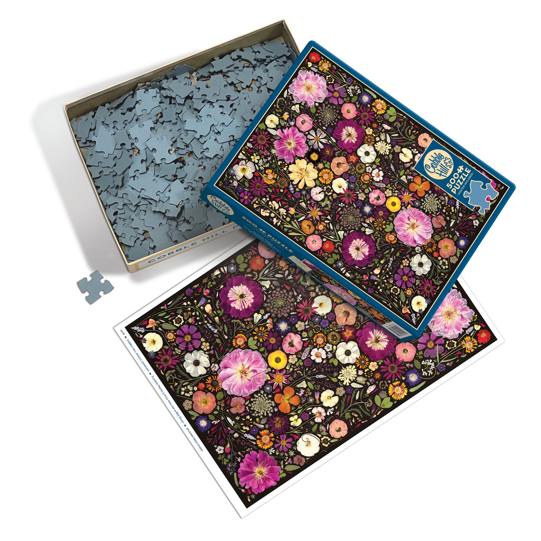 cobble-hill-500-flower-press-red-daisy-puzzle-500teile-blumen image 3