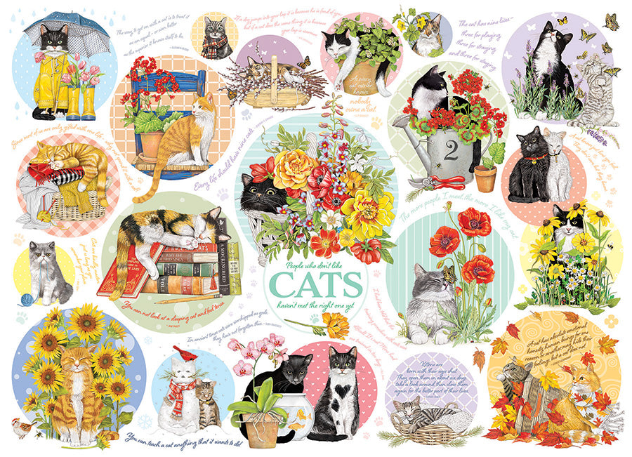 cobble-hill-1000-cat-thoughts-puzzle-1000-teile-katzen image 2