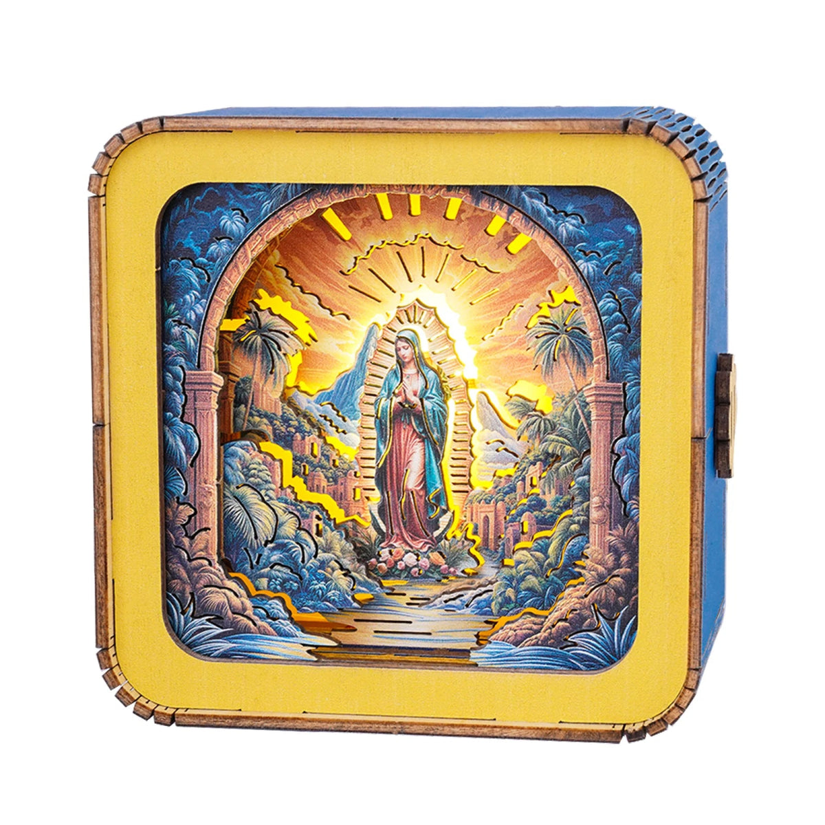 kaayee-virgin-mary-nachtlicht-holz-3d-puzzle-gebet image 1