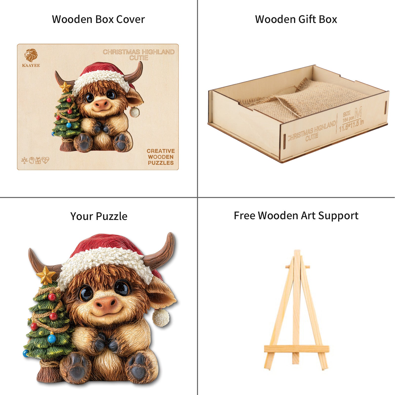 kaayee-wooden-puzzle-christmas-highland-cutie-holzpuzzle-medium image 4