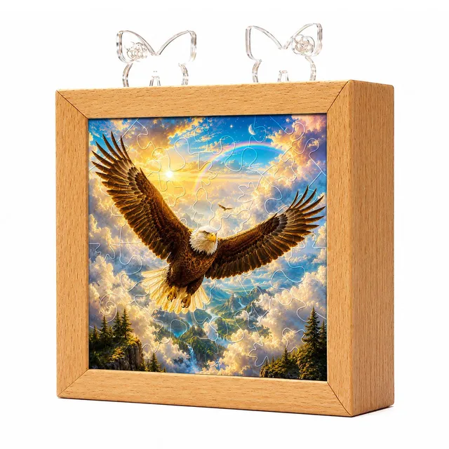 kaayee-soaring-eagle-nachtlicht-holzrahmen-acryl-puzzle image 1