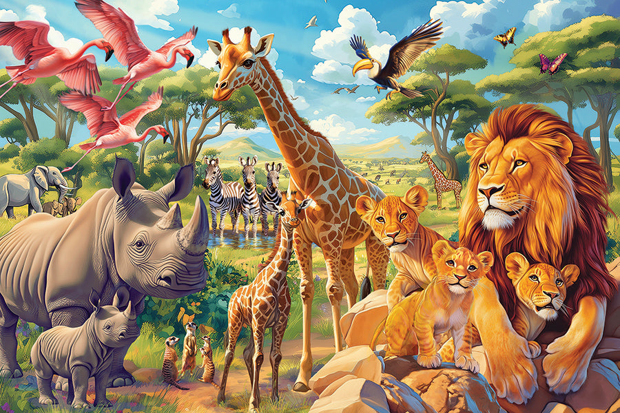 cobble-hill-floor-puzzles-african-plains-bodenpuzzle-35-teile-tiere image 2