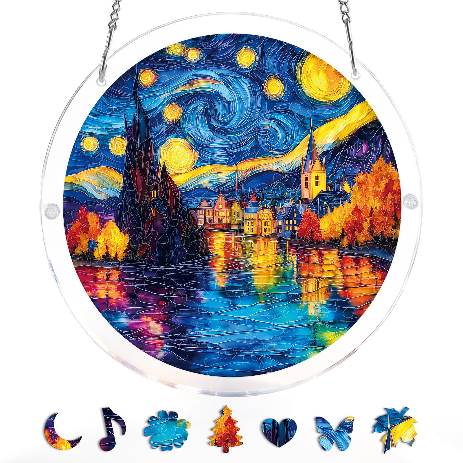 kaayee-suncatcher-puzzle-starlit-village-acrylpuzzle-small image 3