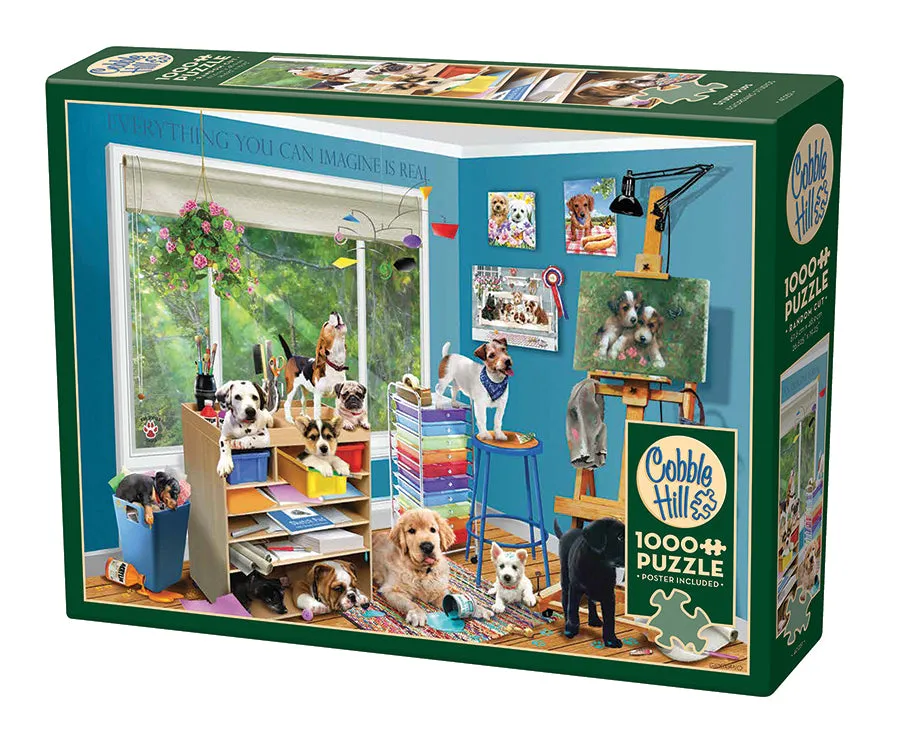 cobble-hill-studio-pups-1000-teile-puzzle-welpen-atelier image 1